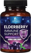 Elderberry Capsules 1200mg Immune System Support Sambucus Nigra Extract