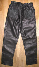 UNLINED! UNIKAT  -BEAR FOOT-" LEDERJEANS / Lederhose in schwarz in ca. W30 / L31