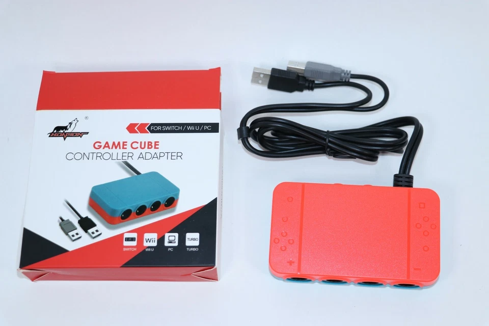 Nintendo Wii U Switch PC GameCube Controller Adapter TURBO NEON JOY-CON COLORS ! - Image 2 of 3