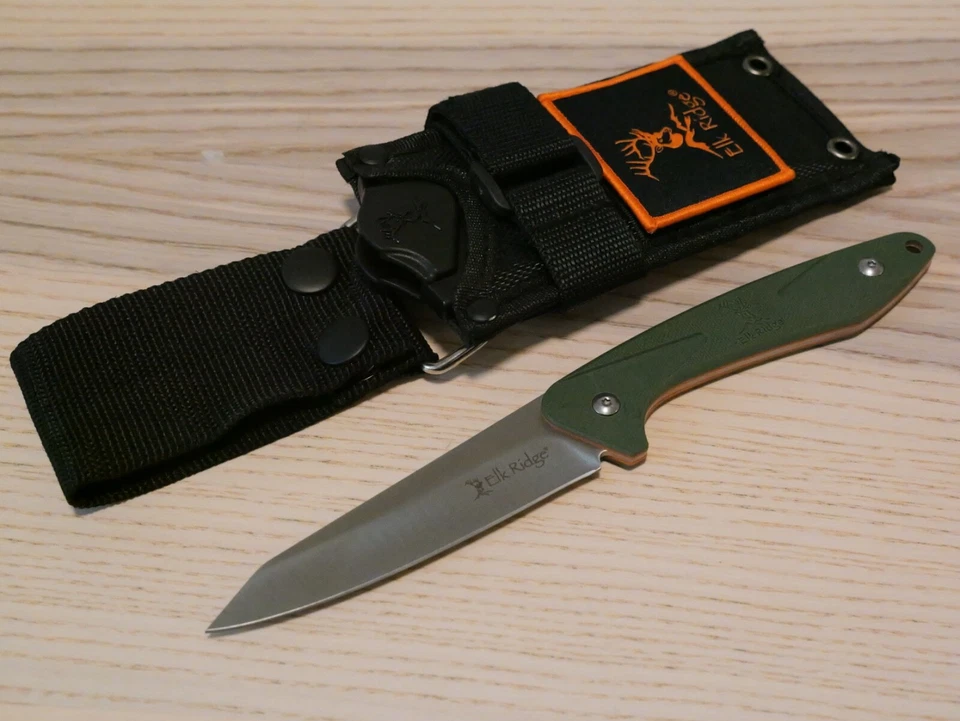 Cuchillo de hoja fija 9" horizontal llevar interior Full Tang verde táctico afilado Foto 3 de 4