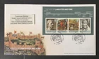 GB 2008 FDC THE HOUSES OF LANCASTER AND YORK MINI SHEET WITH TEWKESBURY PMK