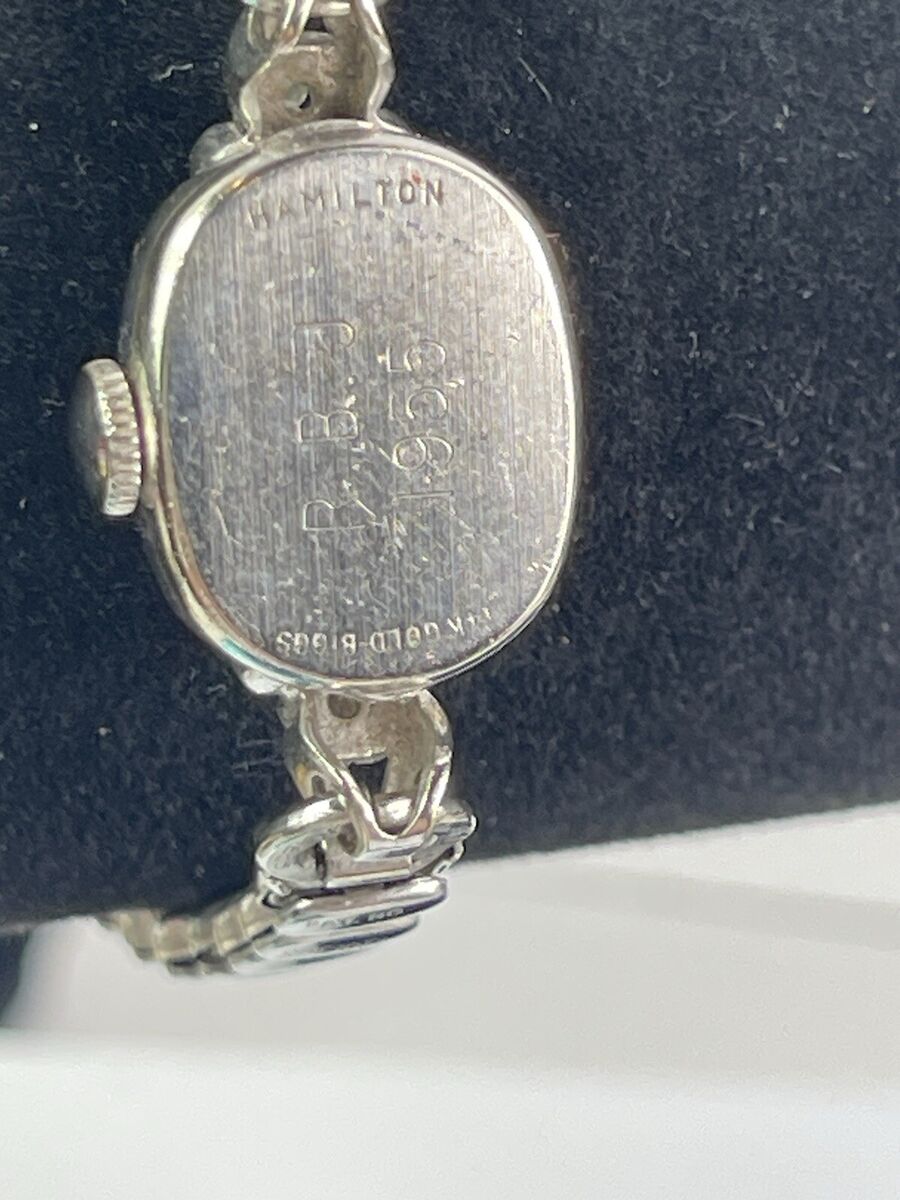 14k Biggs White Gold Ladies Hamilton Watch Vintage Beautiful 14k Biggs White Gold Ladies Hamilton Watch Vintage Beautiful