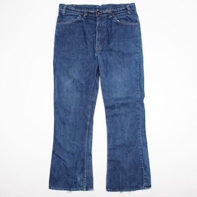 Vintage 1970s Levis 646 Dark Denim Boot Bell Bottom Jeans 36x32 