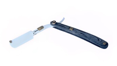 Wooden Black And White Slider Straight Edge Razor Sharp Hair Cutting-Shaving