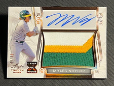 2023 Leaf Trinity AWESOME !! WORN PATCH ROOKIE AUTO Myles Naylor 49/99