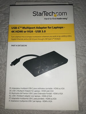 StarTech Multiport Adapter USB-C Travel Dock to 4K HDMI VGA USB 3.0 MacBook PC