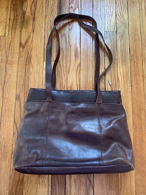 Picard Germany Brown Leather Shoulder Bag Tote / used But Lots Of Life Left