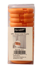 12 Piece Shower Curtain Ring Set Orange