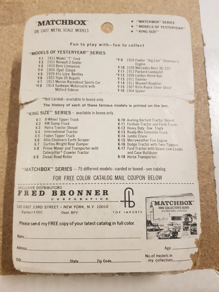 Matchbox Models of Yesteryear Y-11 1912 Packard Landaulet OVP, USA Blister + Box - Bild 2 von 3