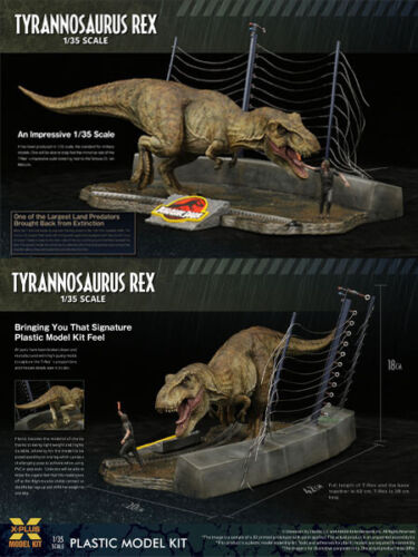 X-Plus Jurassic Park Tyrannosaurus Rex 1/35th Scale Plastic Model Kit Brand New - Picture 1 of 5