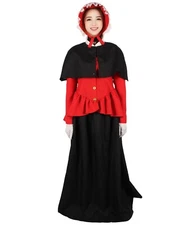 HPO Adult Women Holiday Celebration Caroler Costume Set, Suitable for Halloween