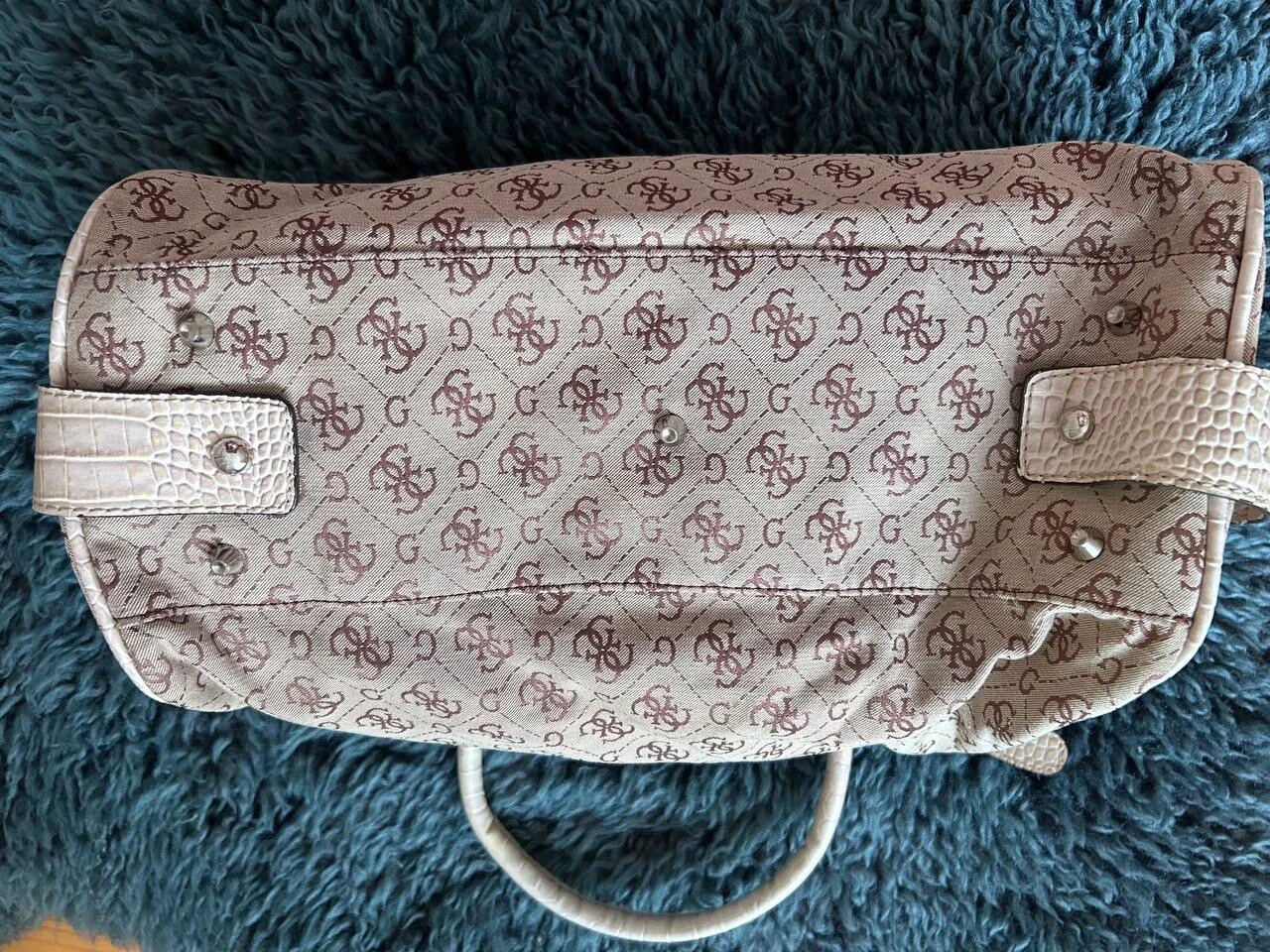 Borsa a tracolla vintage Y2K Guess monogramma tela borsetta