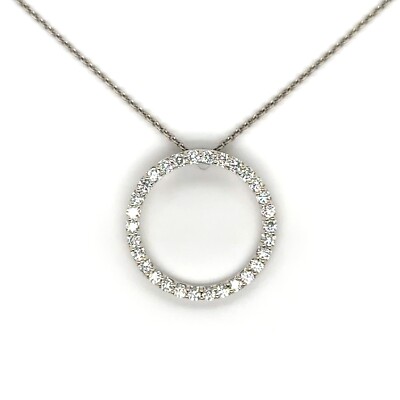 Roberto Coin 18k Weißgold 1,5 Karat Diamanten Tiny Treasures Anhänger Halskette 