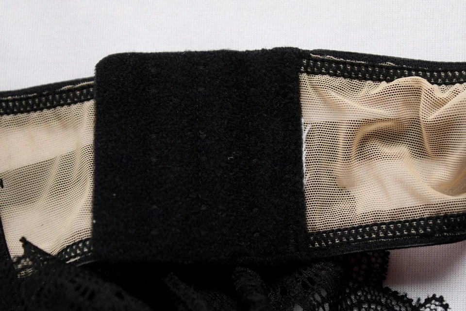 Sutiã feminino de renda e exuberante ajustável com fio Cassa Bodysuit DH3 preto GG novo com etiquetas - Imagem 4 de 4