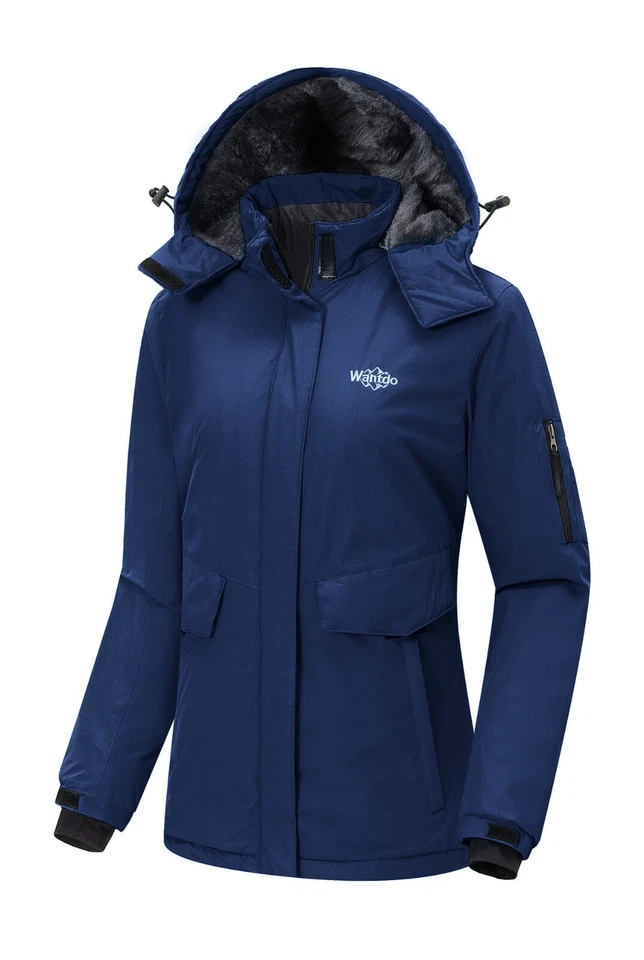 Chaqueta de esquí para mujer Wantdo impermeable abrigo de invierno impermeable polar cálido impermeable Foto 4 de 4