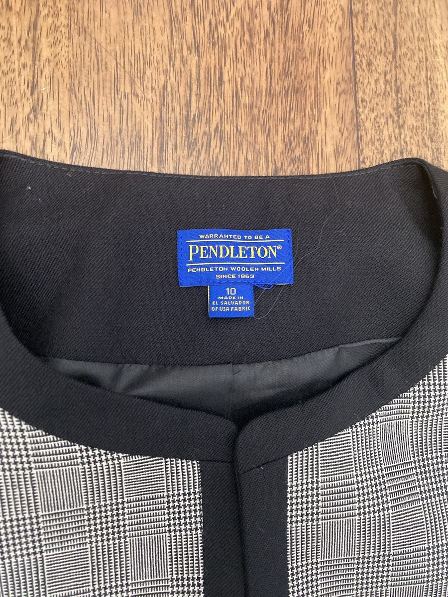 Pendleton vintage houndstooth jacket 100% virgin wool size 10 | eBay