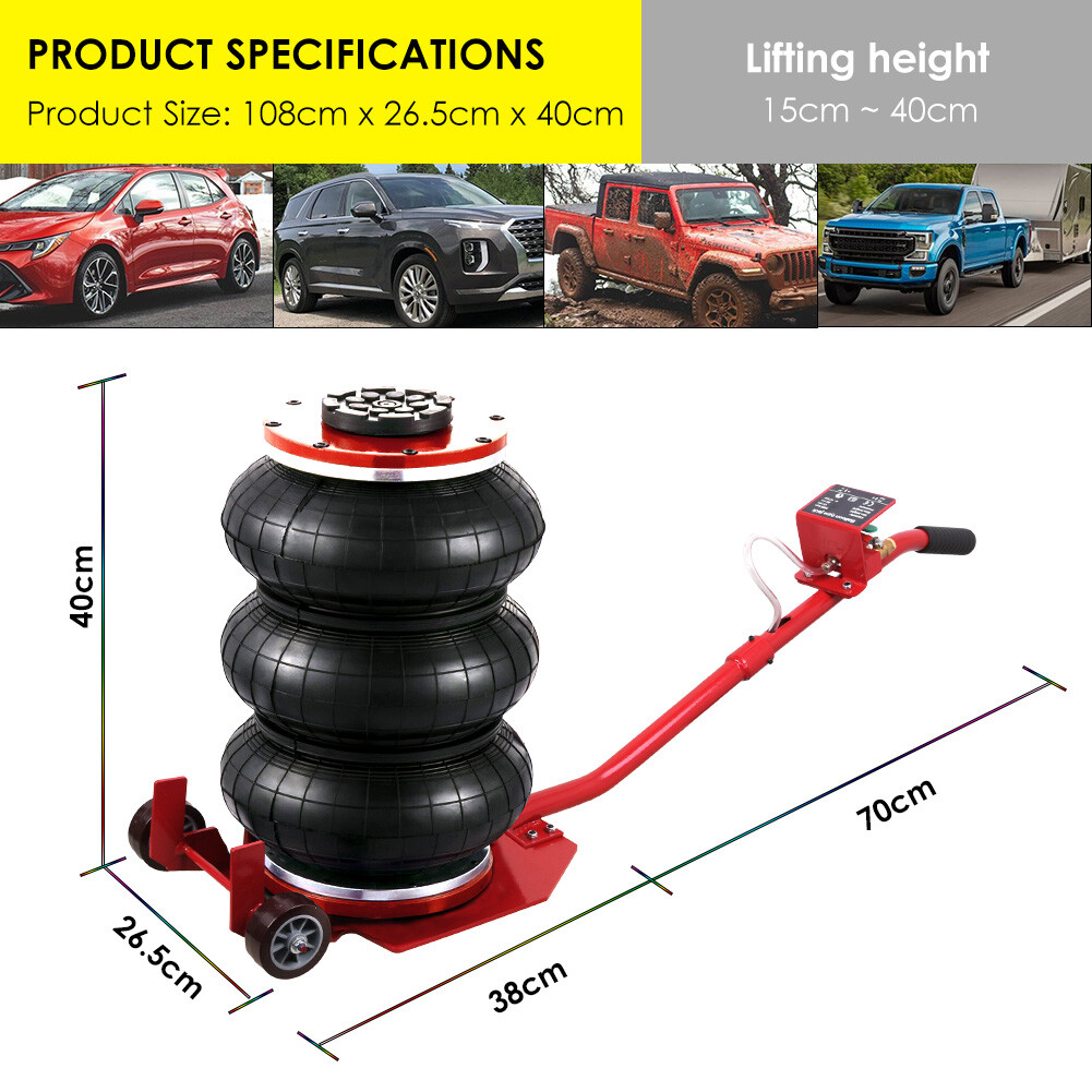 BITUXX Druckluft Wagenheber - Pneumatischer Autoheber Bis 3000kg Für Werkstatt & KFZ