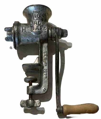 Lady Hibbard No. 10 VTG Cast Iron Metal Meat Grinder USA Made
