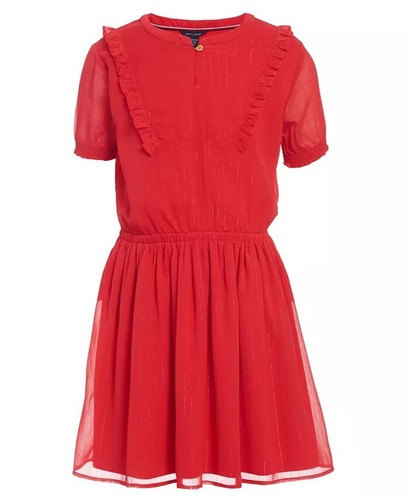 Tommy Hilfiger RED Big Girls Twirl Round-Neck Dress, US X-Large (16)