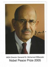 Mohamed ElBaradei Signed Photo / Autographed Nobel Peace Prize 