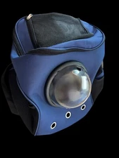 Blue Cat Carrier Backpack Holds Up To 20 Pounds  Mesh & Clear Window & Tag
