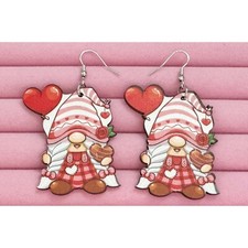 Valentine's Day Gnome Earrings Light Weight