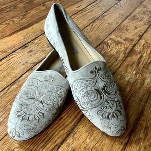 grey suede flat shoes