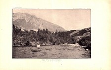 ESTACIÓN PROVO, RÍO PROVO, UTAH impresión hidrográfica antigua 1897