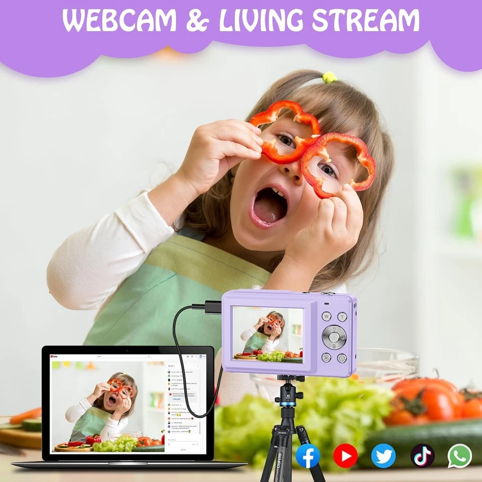 Digitalkamera Fotokamera HD 1080P 44MP 32GB Speicherkarte 16x Zubehörpaket C27 - Bild 4 von 4