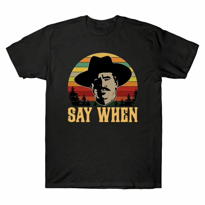 Doc Holliday Say When Retro Vintage Men's Funny Black Cotton T-Shirt