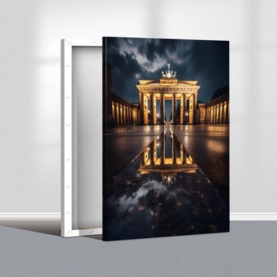 Brandenburg Gate Night Canvas Print  Berlin Germany Art