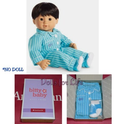 American Girl Doll BITTY TWIN BOY BLUE STRIPED PJS Retired Pajamas New In Box