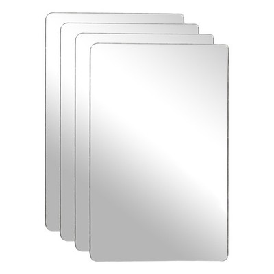 4Pcs Acrylic Mirror Sheet, 5.9x3.9'' Rectangle Self Adhesive Mirror