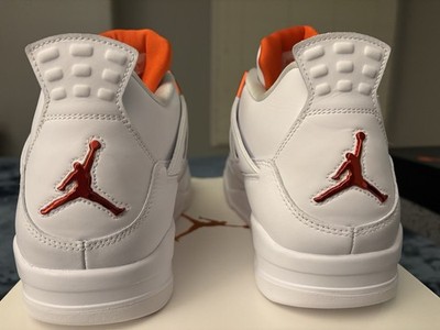 Air Jordan 4 Retro Orange Metallic White/Orange Men's Athletic
