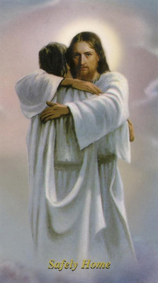 Safely Home - Laminated Holy Card - Pack of 25, White