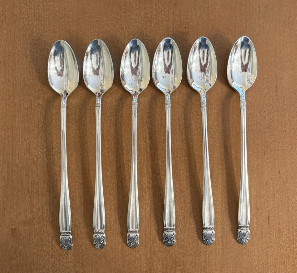 Juego de 6 cucharas de té heladas Danish Princess Silverplate de Holmes & Edwards 7 3/4" Foto 2 de 4