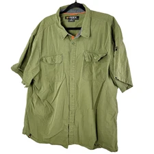 HAWX Men’s Work Gear 2XL Green Short Sleeve Button Up