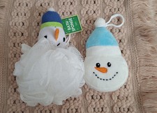 Snowman Bath Sponge  Snowman Plush Keychain