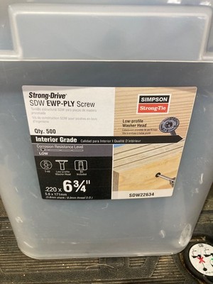 (50 PK) Simpson Strong-Tie SDW22634-R50 SDW EWP-PLY SCREWS 0.220'' X 6-3/4''