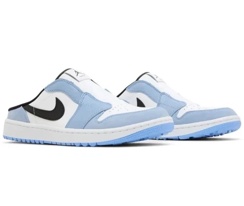 Size 12 Nike Men's Air Jordan 1 Mule Golf Shoes University Blue UNC FJ1214-400