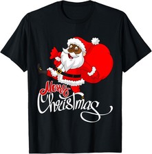 Cute Black Merry Christmas Santa T-Shirt