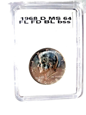 1968 d kennedy half dollar full mint luster, full details, great eye appeal