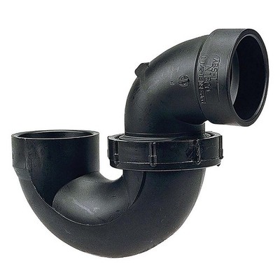 PPG 83637 for PlumbMaster 1-1/2 Hub Dwv P-Trap With Union Abs Black