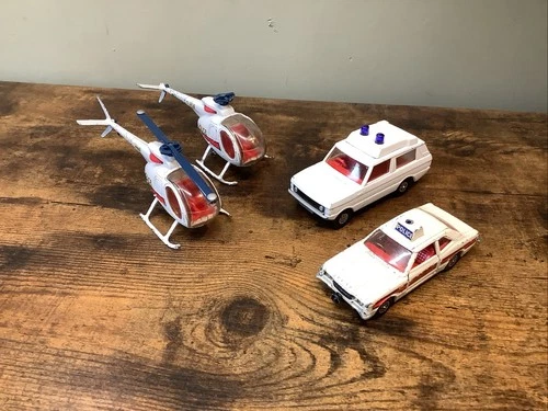 Corgi Gift Set 18 Police Cortina & Hughes Helicopter Range Rover Ambulance Resto