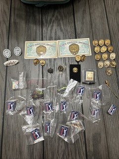 Lot Of Vintage Pins National Safety Council Postal PGA Silver And Gold Back.