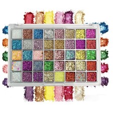 Glitter Palette, Ultra Shimmer Face Glitter Makeup Palette Chunky  Fine Pres...