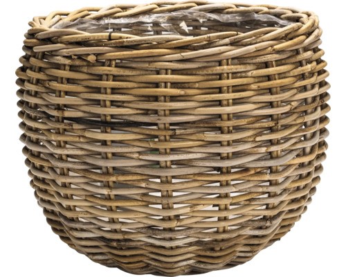 Pflanzkorb Leah Sanur Naturfaser Ø 50 Cm H 40 Cm Grau Braun Inkl. Pflanzfolie-image