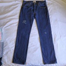 Levi's 501 Classic Straight Leg Button Fly Y2K Blue Denim Men's Size 34x34 Jeans