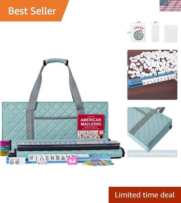 Complete American Mahjong Set: 166 White Tiles & Accessory Kit for 4 Players