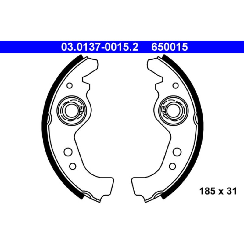 Set di ganasce freno ATE 03.0137-0015.2 - Immagine 2